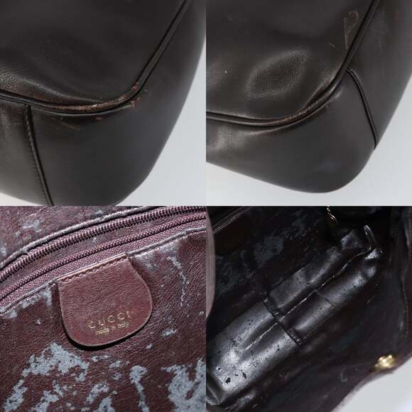 GUCCI Bamboo Hand Bag Leather Brown Gold 001 3444 001 3444 - Picture 11 of 12